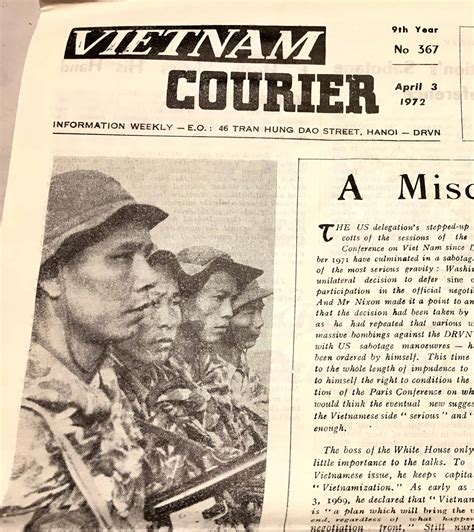 North Vietnamese Hanoi Propaganda Newspaper In English April 3 1972