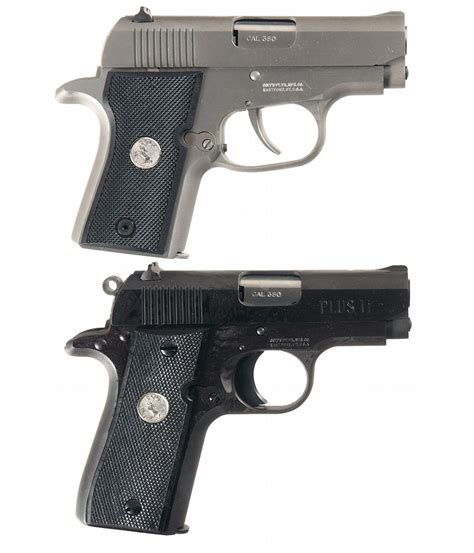 Two Colt Semi Automatic Compact 380 Pistols With Cases