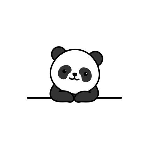 Cute Panda Leaning On Wall Cartoon 1339865 Vector Art At Vecteezy