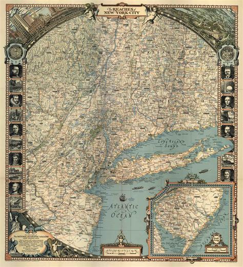 Map Of The Reaches Of New York City Art Source International
