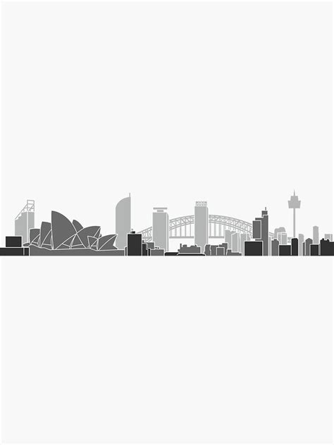Sydney Skyline Sticker For Sale By Rosedumpling Redbubble
