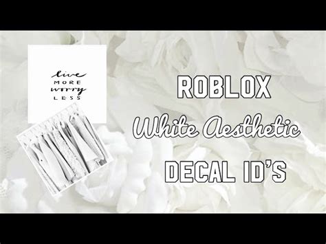 Decal ids/codes for journal profile (with pictures) | royale high journal hey you guys! Roblox White Aesthetic Decal ID's - clipzui.com
