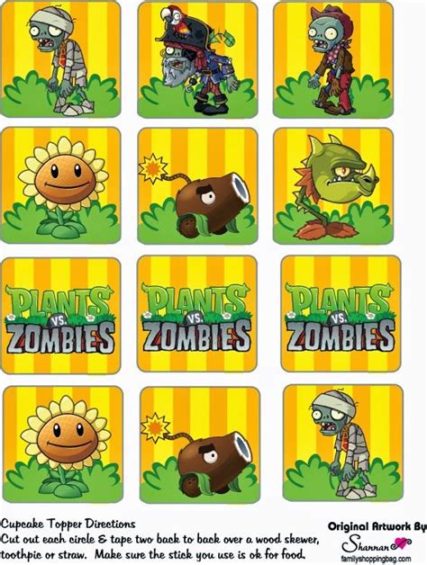 Plants Vs Zombies Free Printable Cupcake Toppers And Wrappers Plants