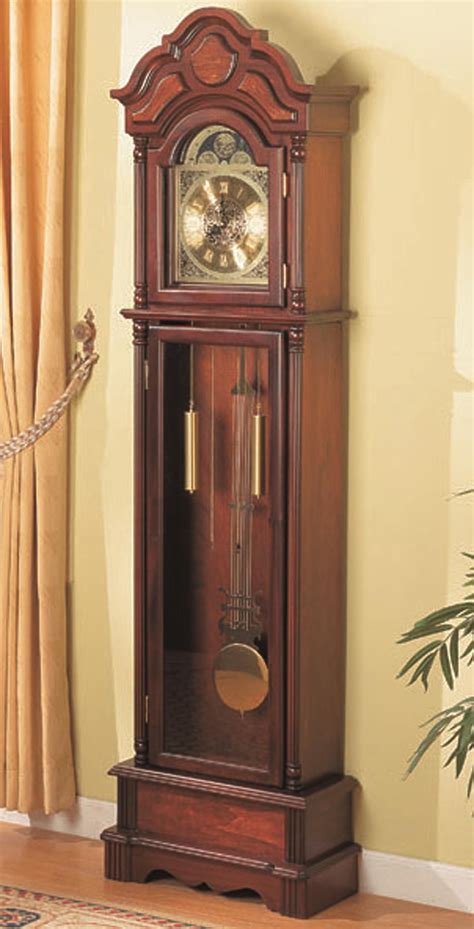 Grandfather Clocks Traditional Brown Grandfather Clock With Chime By