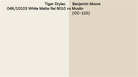 Tiger Drylac 049 10103 White Matte Ral 9010 Vs Benjamin Moore Muslin
