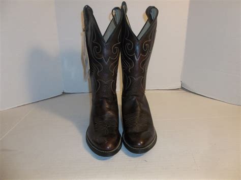 Vintage Mens Size 7m Abilene Brown Leather Cowboywestern Boots Ebay