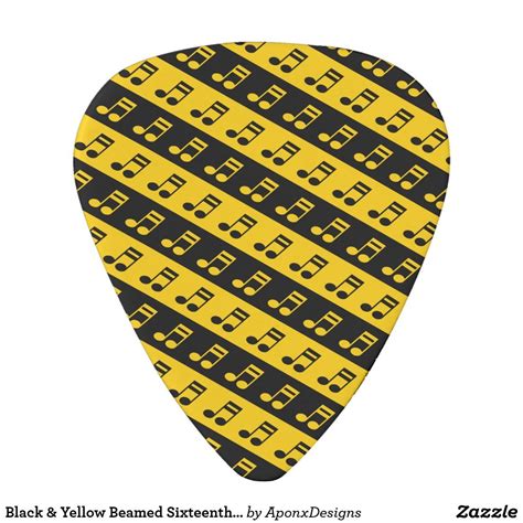 Black And Yellow Beamed Sixteenth Notes Pattern Guitar Parts Music