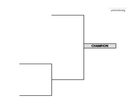 Printable 3 Team Bracket Templates For Playoff Tournaments