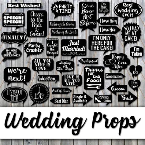 Wedding Photo Booth Prop Signs And Decorations Black With Etsy