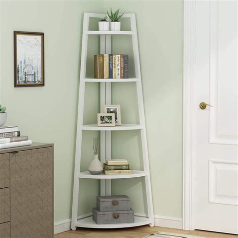 Tribesigns 70 Inches Tall Corner Shelf Stand Industrial 5 Tier Corner