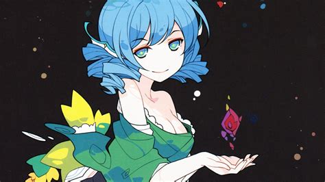 Touhou Wakasagihime Anime Girls Video Games Blue Hair