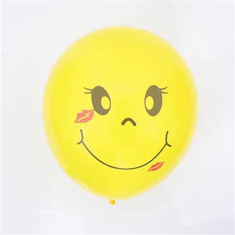 100pcslot Balloons Smiley Face Expression Yellow Latex Balloons Party