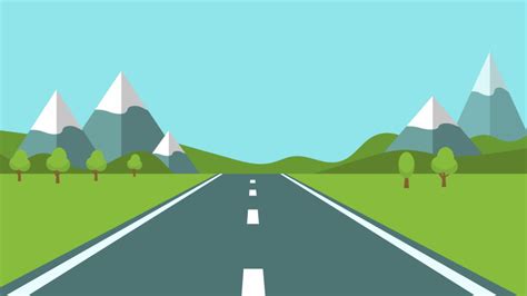 Road Landscape With Mountains Animation Stock Footage Video 100