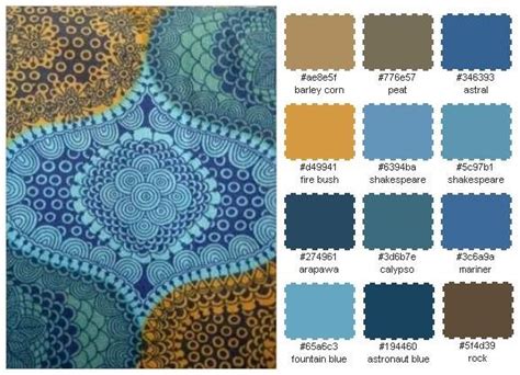 Vintage Fabric Color Palette Color Plan Color Harmony Fabric Color