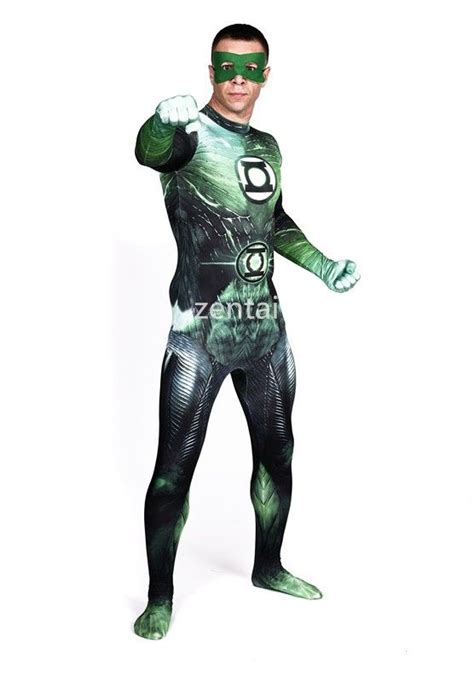 Halloween Green Lantern Full Body Zentai Suit Buy Full Body Green Lantern Spandex Lycra Zentai