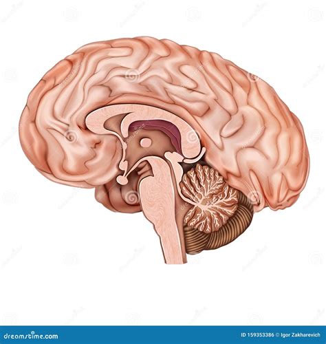 Sezione Sagittale Del Cervello Umano Struttura Del Cervello Umano