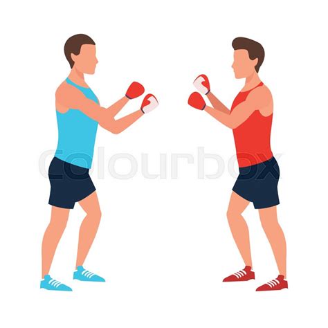 People Boxing Fighting Cartoon Vector Stock Vector Colourbox