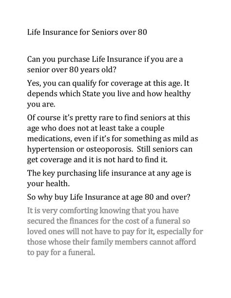 Affordable Life Insurance For Seniors Over 80