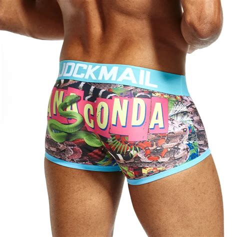 Jockmail Brand Mens Underwear Boxer Trunks Anaconda Digitally Printed Sexy Panties Men Boxer