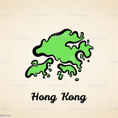 Hong Kong Outline Map Stock Illustration Download Image Now Black