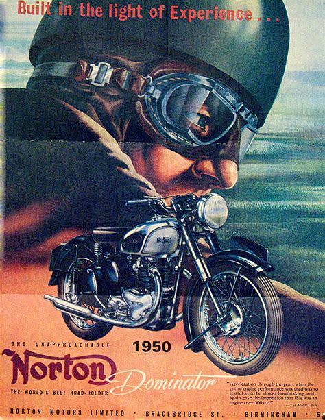 Dominator Vintage Motorcycle Posters Vintage Motorcycle Art Norton