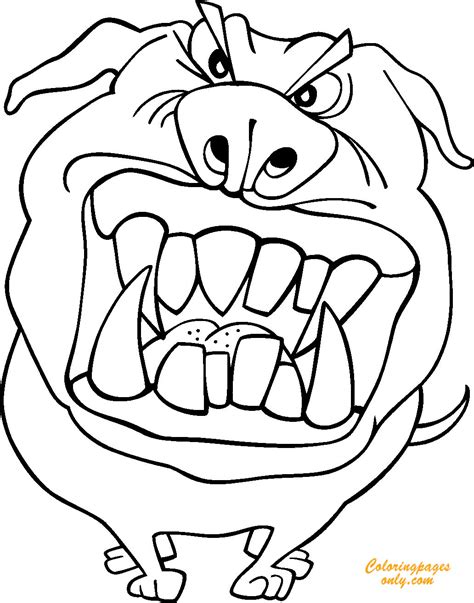 Funny Angry Dog Coloring Page Free Printable Coloring Pages