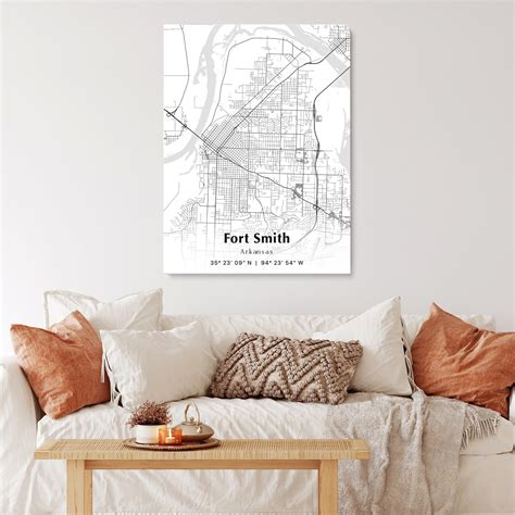 Fort Smith City Map Print Fort Smith Arkansas Map Poster Usa City