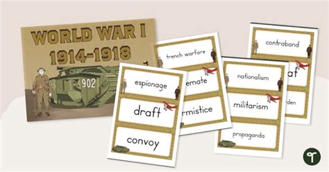 World War 1 Vocabulary Words Teach Starter