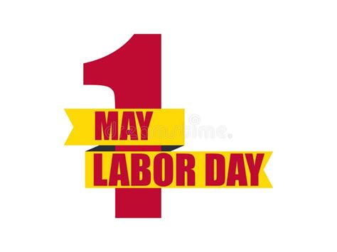 labour day 1st of may international workers day ribbon with text logo stock vector