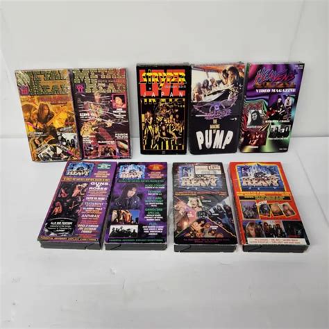 Lot Of 9 Vhs Rock Heavy Metal Vhs Tapes Hard Heavy Metal Head Iron