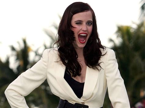 Eva Green Actress Open Mouth Brunette Front View Looking At Camera