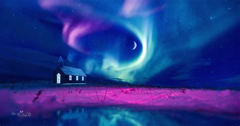 Northern Lights Aurora Artist Artwork Digital Art Hd 4k