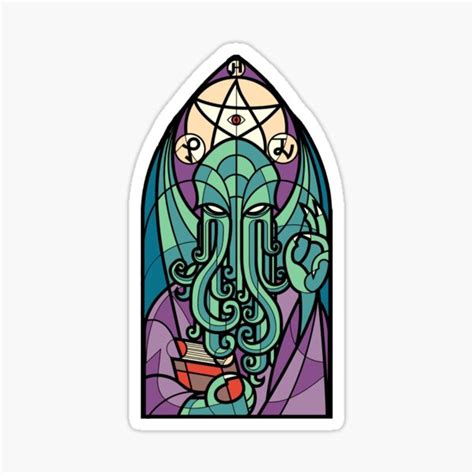 Cthulhu Church Stained Glass Cosmic Horror Sticker For Sale By