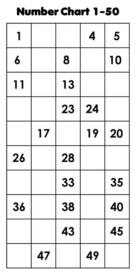 10 Best Printable Number Grid 1 50 Printable Numbers Number Grid Images