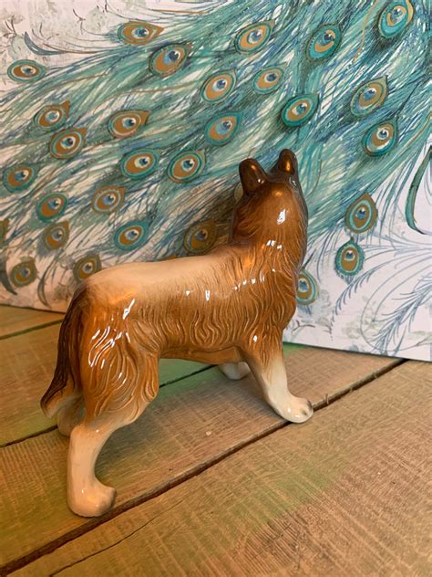 Collie Dog Figurine Lassie Dog Ornament China Dog Etsy