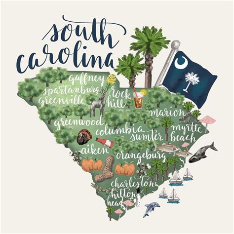 State Map South Carolina Canvas Wall Art 18x18 Ivystone