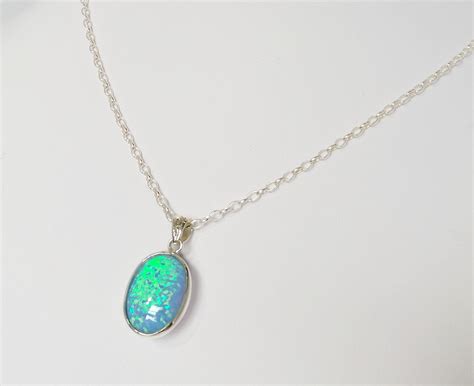 Sterling Silver Opal Pendant D M Jewellery Design New Zealand Owned