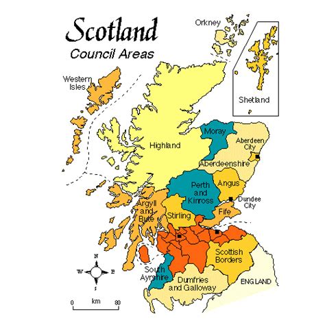 Map Of The Scottish Council Areas