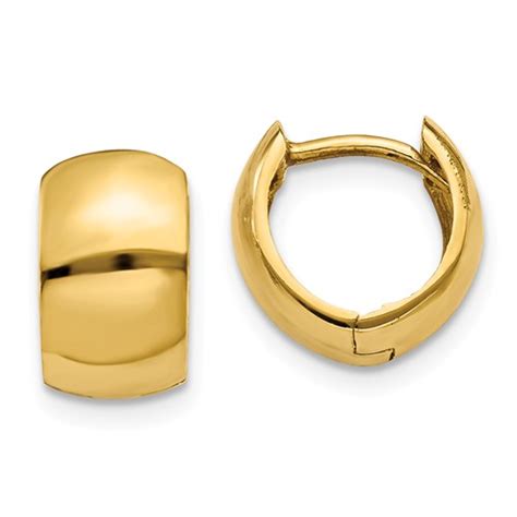 14k Yellow Gold Huggie Hoop Earrings 38in Gold Hoops Huggies Tm614
