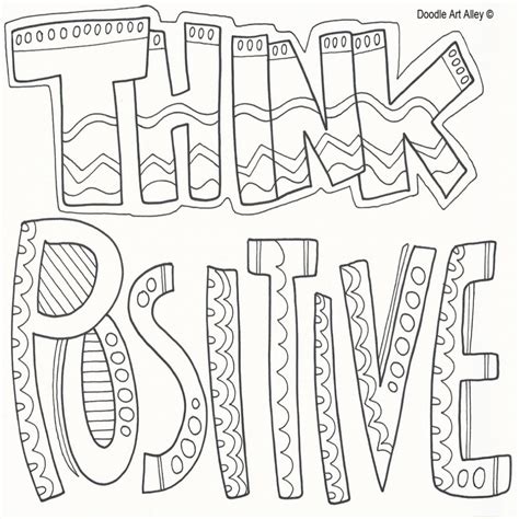 Some more inspirational quotes about positive thinking. The best free Positive coloring page images. Download from ...