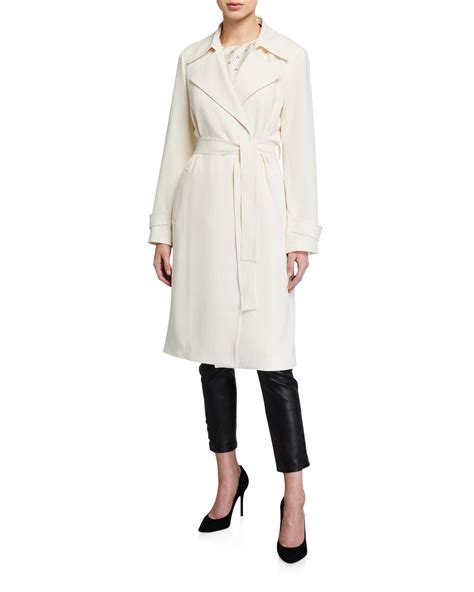 Theory Synthetic Oaklane Admiral Crepe Trench Coat In Natural Lyst