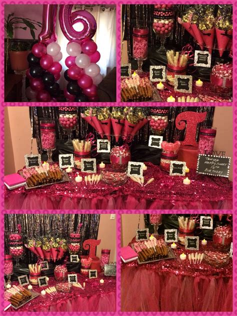 By Angies Special Events And Balloons Sweet 16 Party Colors Hot Pink Black And Silver Hotel