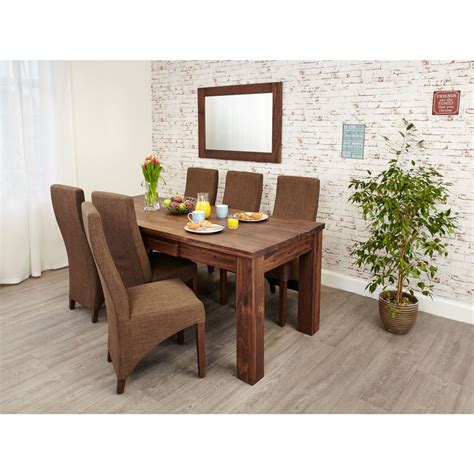 Walnut kitchen & dining room sets : Linea solid walnut furniture large dining room extending ...