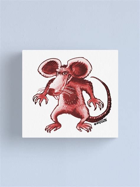 Angry Rat Cartoon Style Canvas Print By Anticute Redbubble