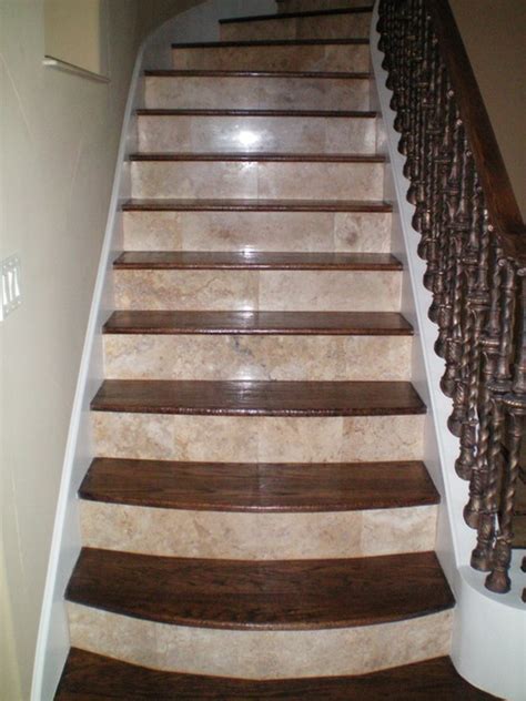 Stair Case Natural Stone Risers Shelton Tile