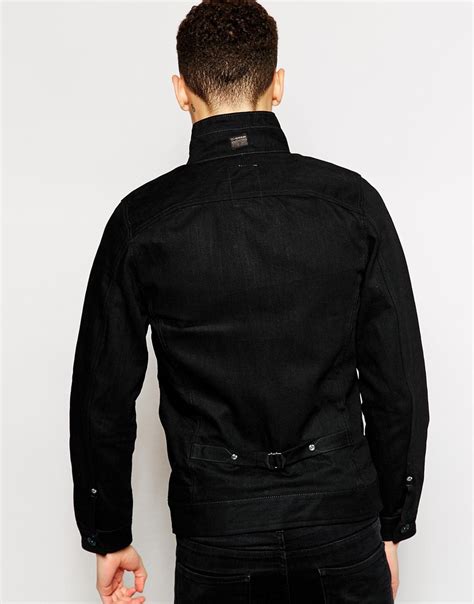lyst g star raw g star denim jacket arc zip slim 3d black 3d raw in black for men