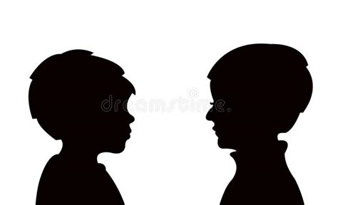 Two Boys Head Silhouette Vector Stock Vector Illustration Of Chat