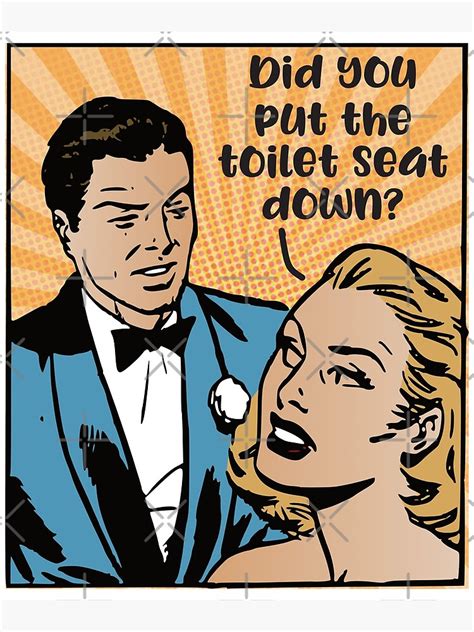 Did You Put The Toilet Seat Down Funny Bathroom Humor Pop Art Retro