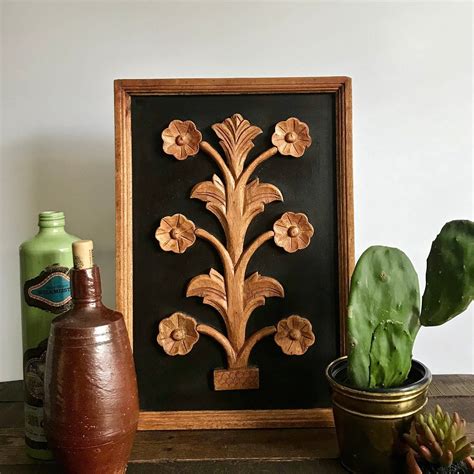 Vintage Flower Wood Carving Wall Hanging Available In My Etsy Shop