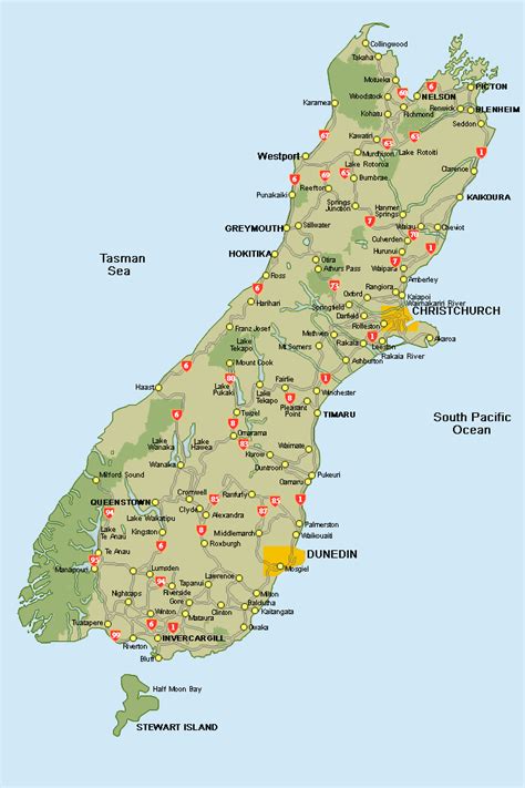 New Zealand Road Map Travelsfinderscom